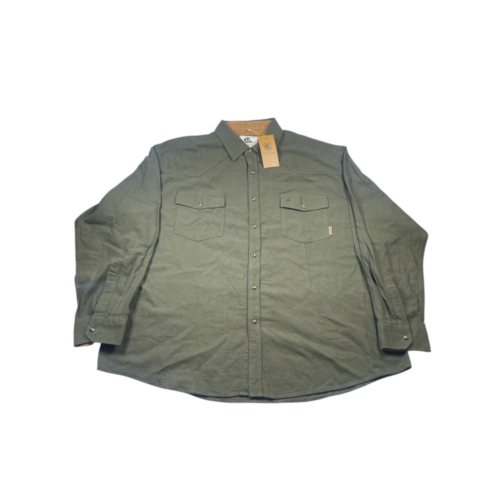 Coevals Club Western Shirt Men's 2XL Black Cotton Snap Flap Pockets‎ Long Sleeve